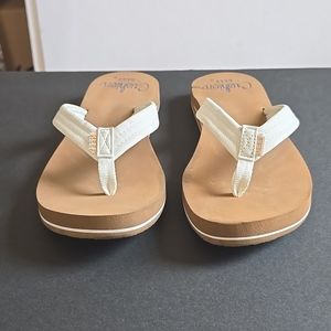Reef Cushion Breeze Ladies Sandals Tan/Ivory Lightly Worn Size 11